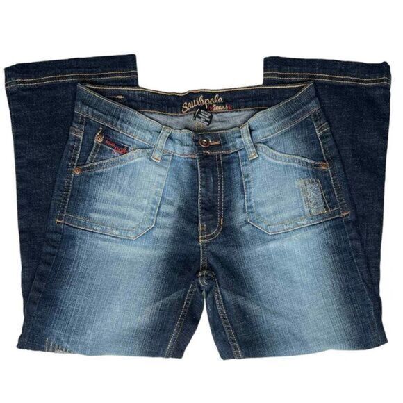 South pole Distressed Cropped Straight Leg Denim‎ Jeans Size 7 - Picture 7 of 8